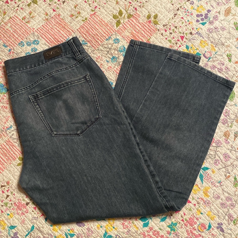 Michael Kors Tailored Fit Straight Leg Mens Jeans 36x30 dark wash UEC